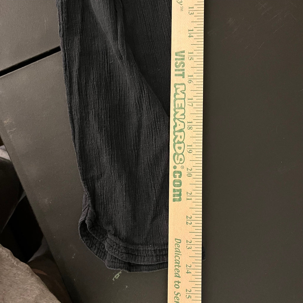 (M) PACT black organic cotton gauze tapered pants
