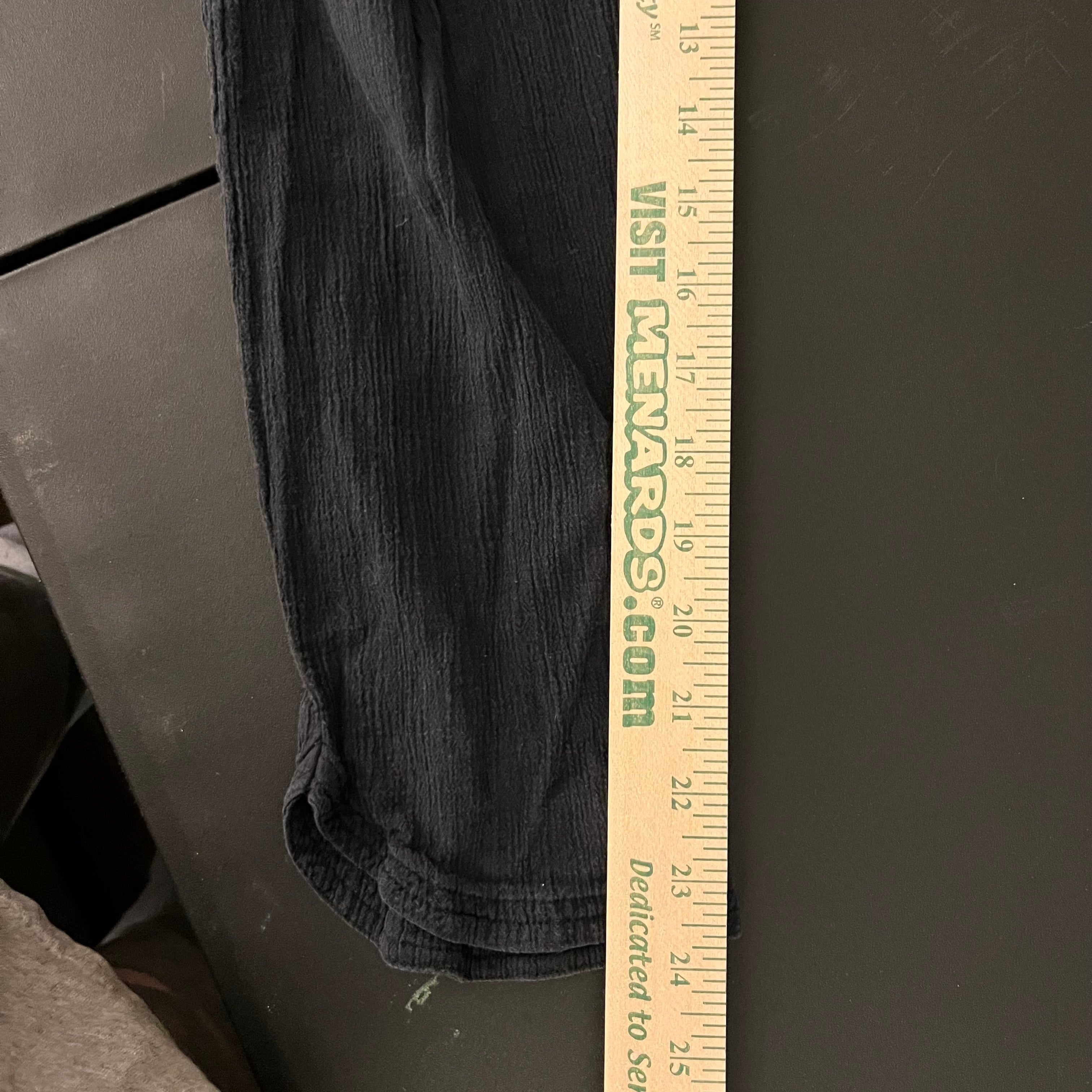 (M) PACT black organic cotton gauze tapered pants