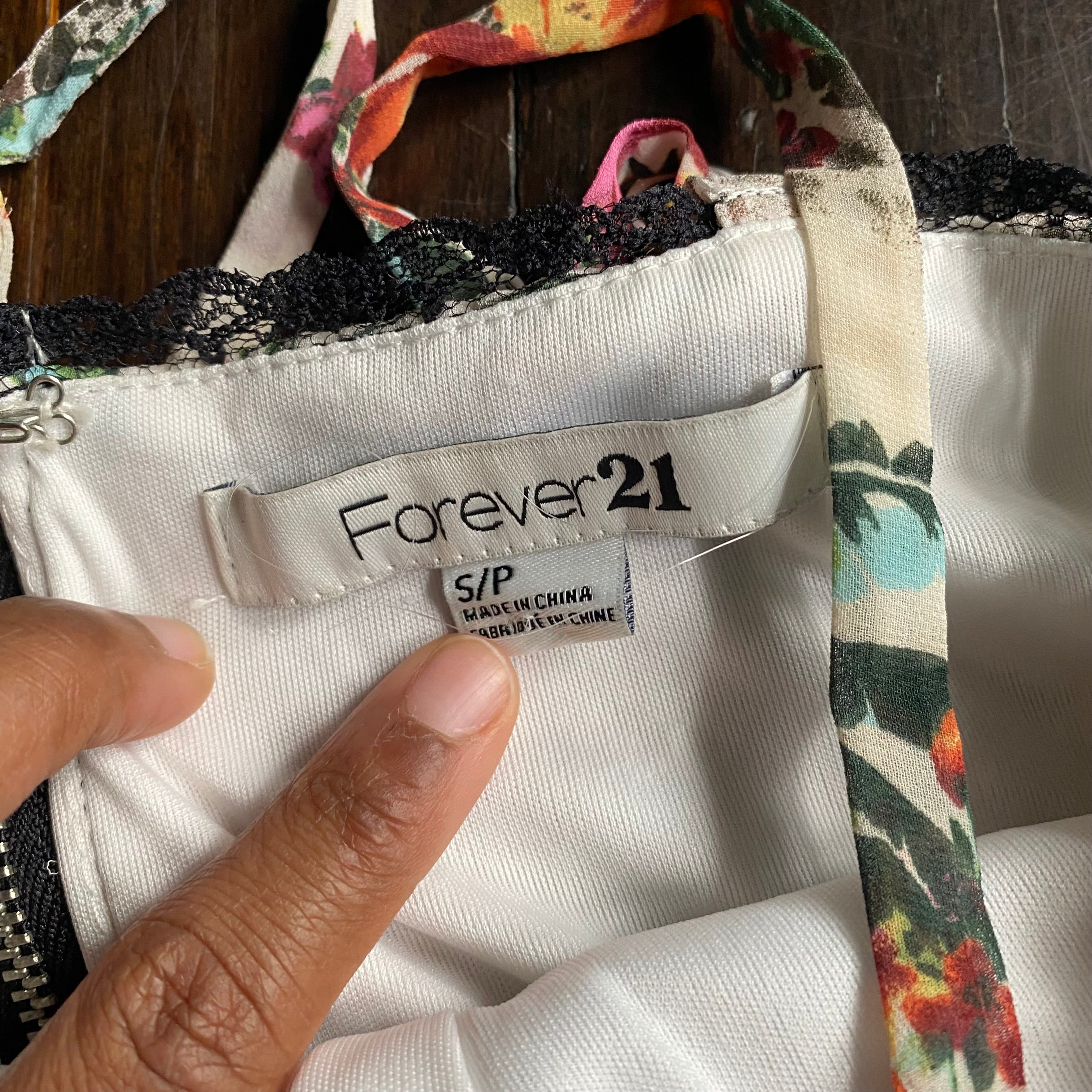 (S) 2000s Forever 21 floral leopard print mini dress