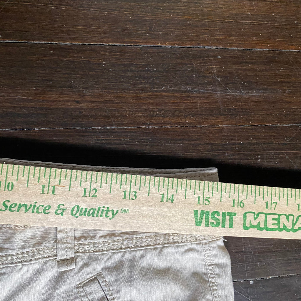 (2) Tan 100% cotton midrise capri pants