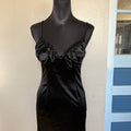 (6/S) Topshop black babydoll mini dress with ruffle detail