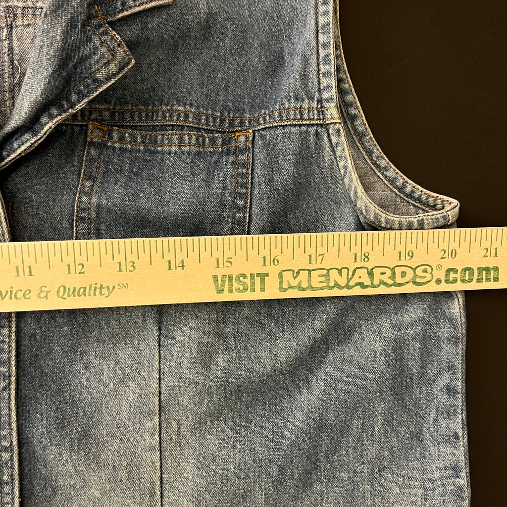 (L) Chico's button down sleeveless denim maxi dress