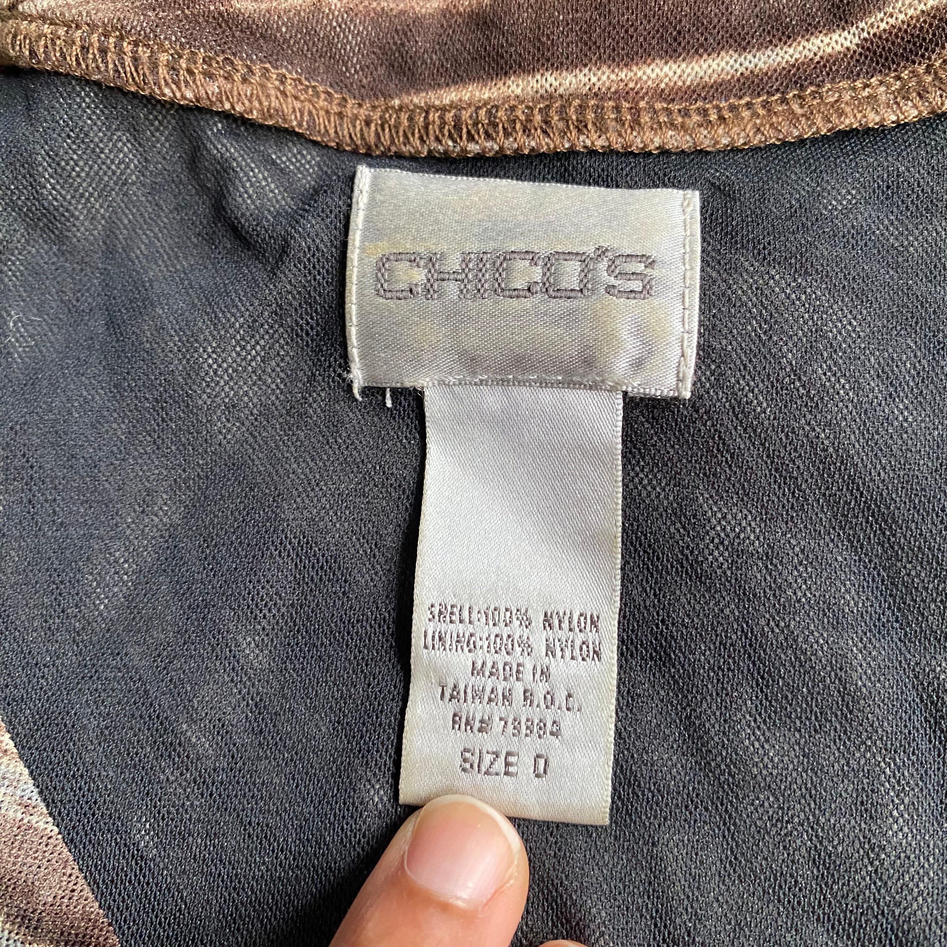 (S) Chico's y2k animal print mesh top