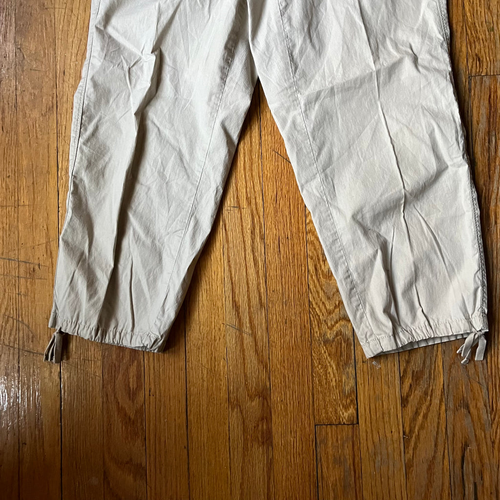 (2) Tan 100% cotton midrise capri pants