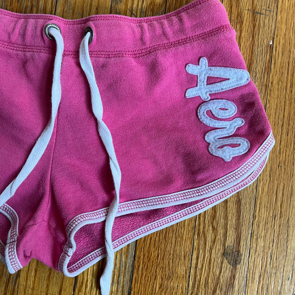 (M) 2000s Aeropostale pink & white micro sweat shorts