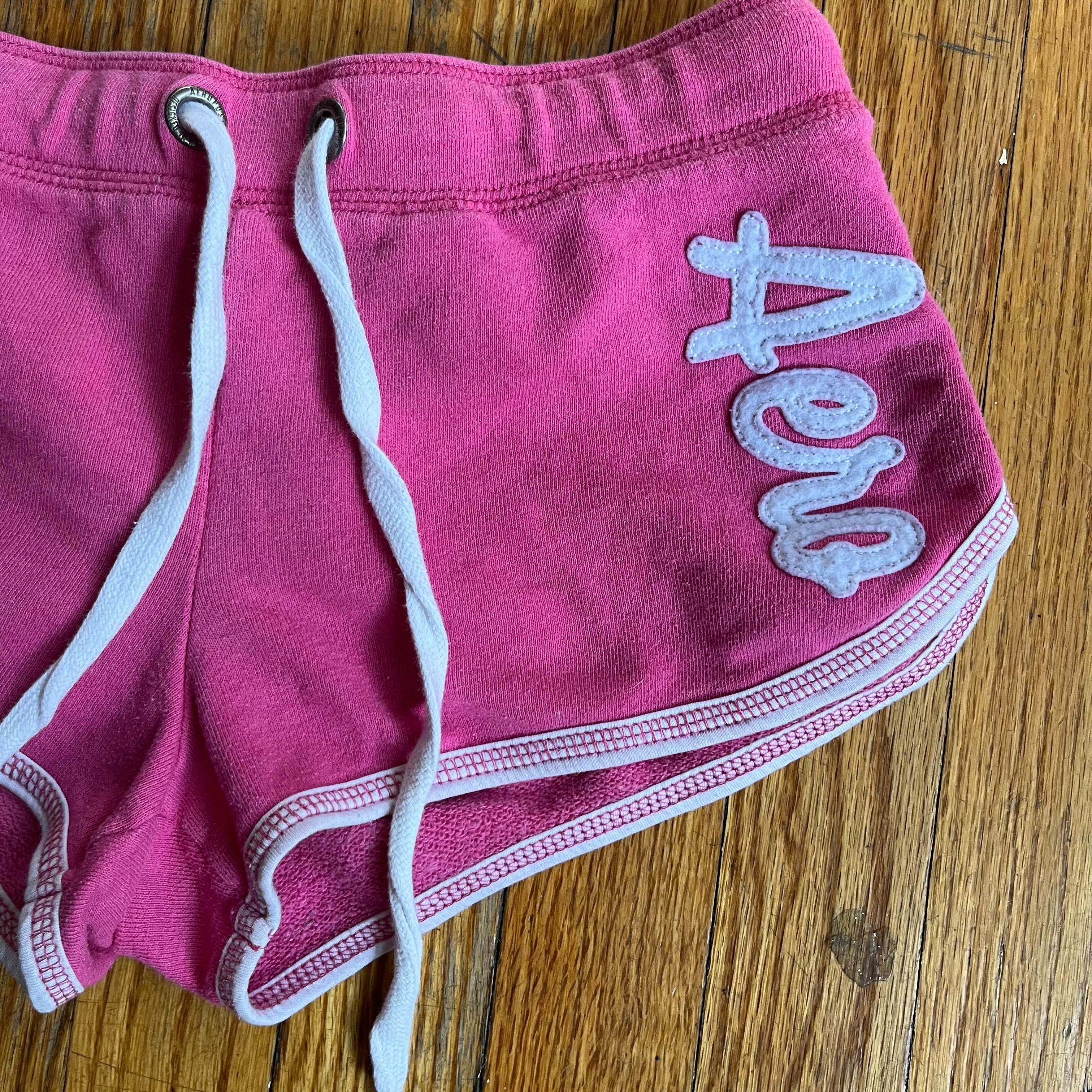(M) 2000s Aeropostale pink & white micro sweat shorts