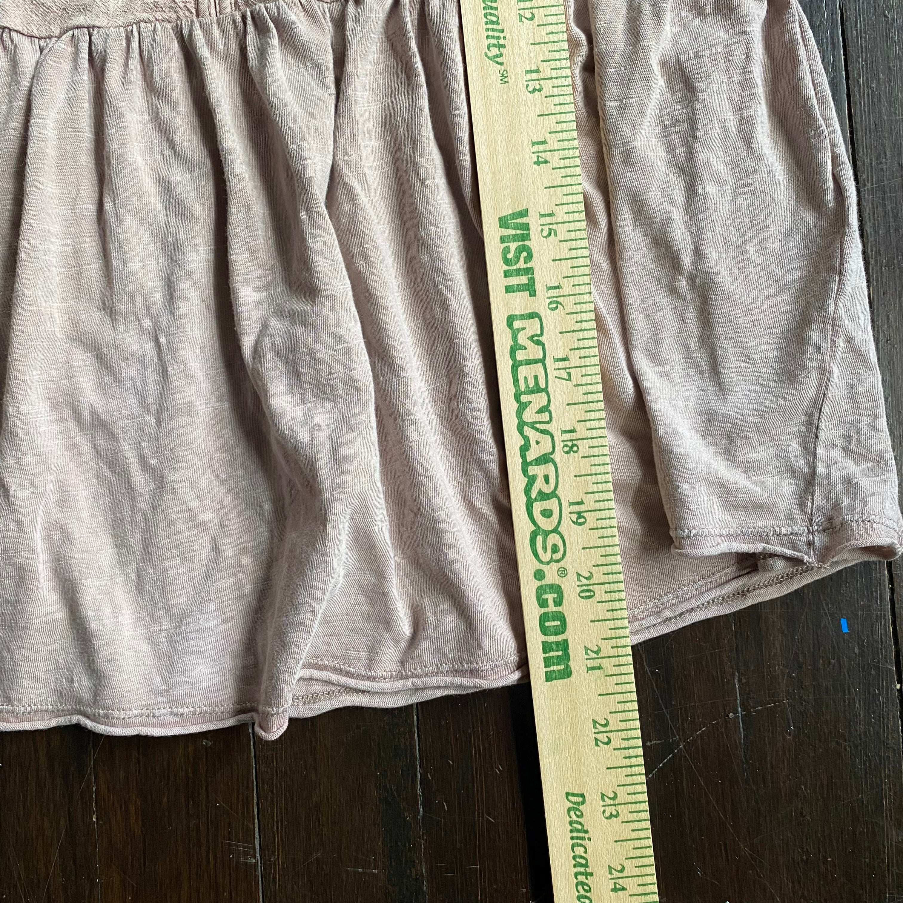 (M) Dusty pink milkmaid babydoll patterned top