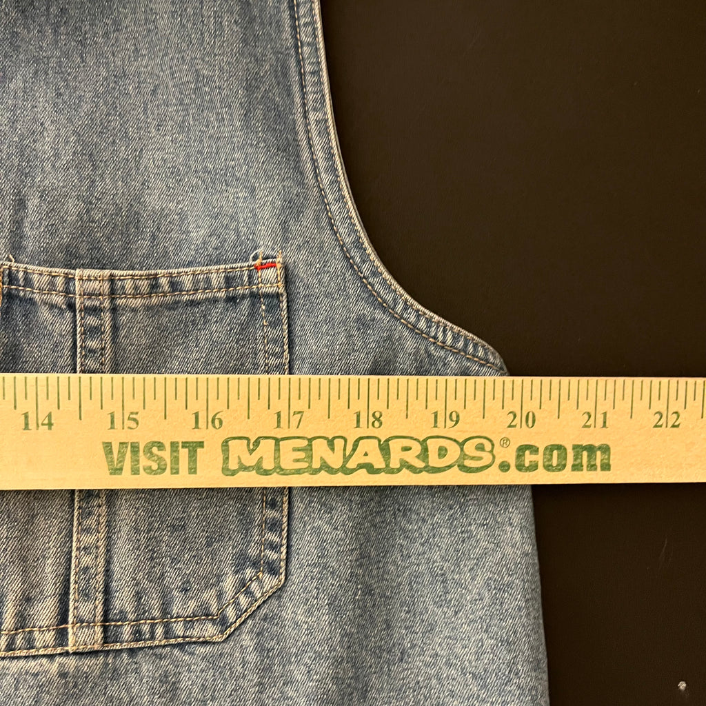 (M) 90s biker zip up denim vest