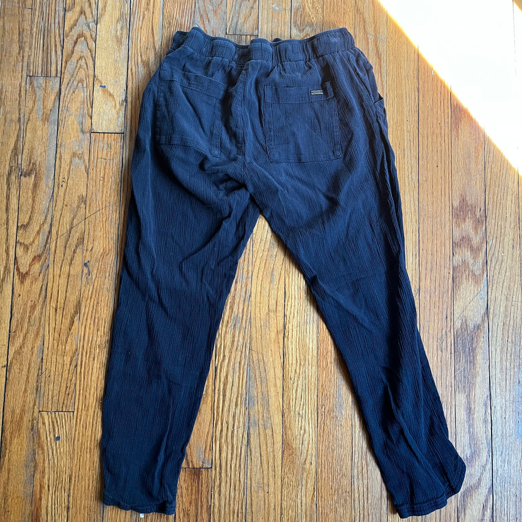 (M) PACT black organic cotton gauze tapered pants