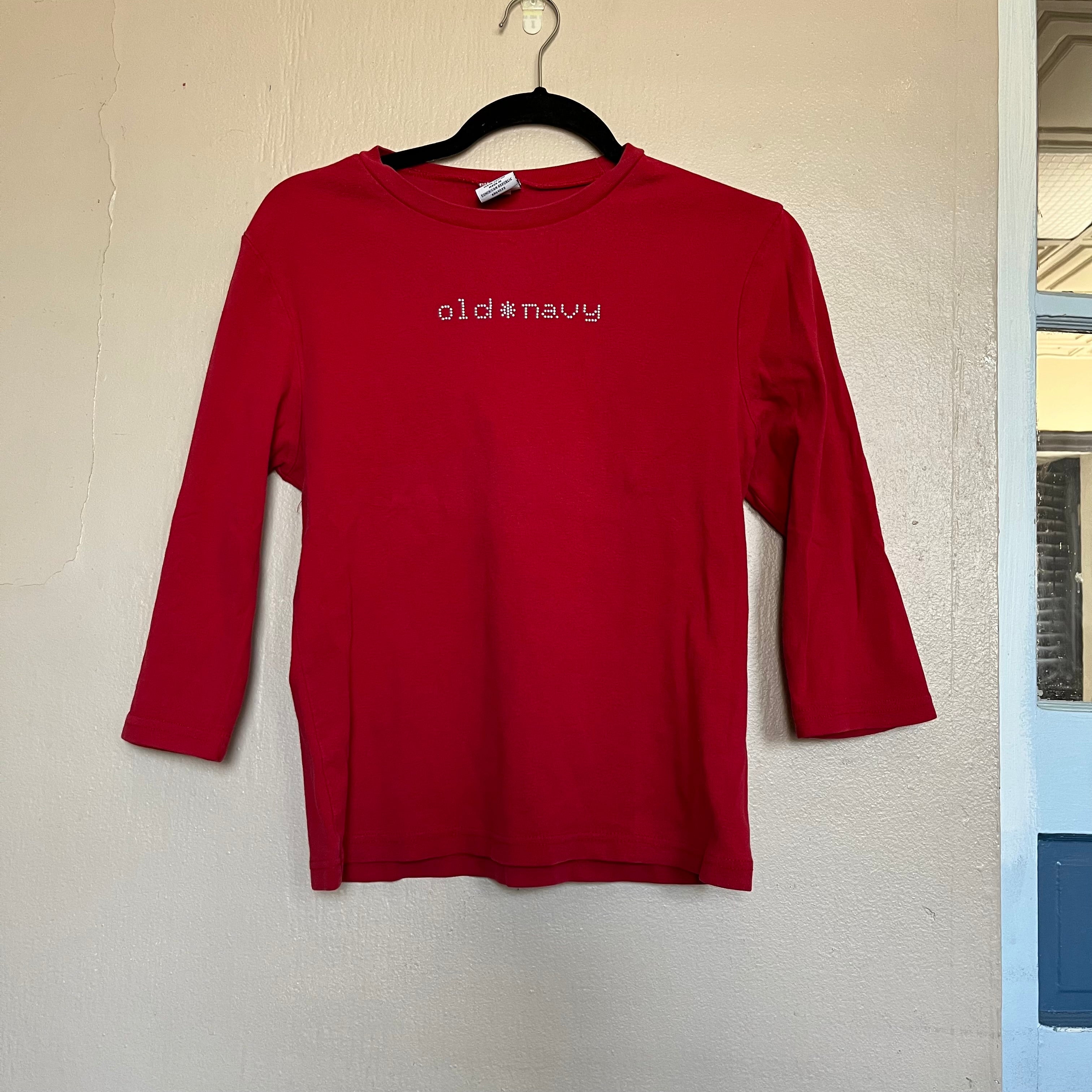 (M) 2000s Old Navy rhinestone half sleeve shirt