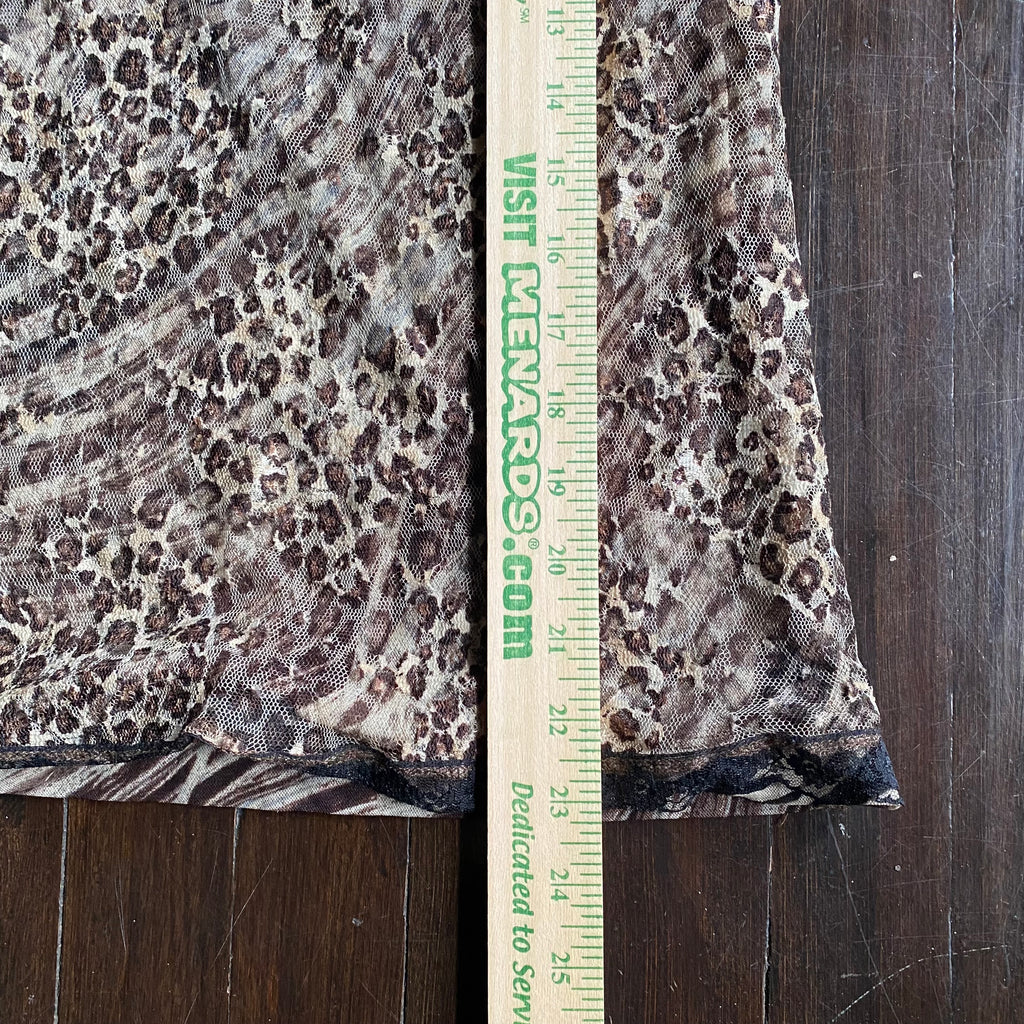(S) Chico's y2k animal print mesh top