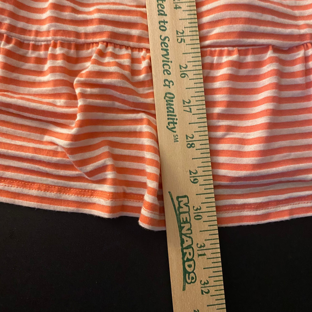 (S) 2000s Forever 21 orange and white striped summer dress