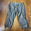 (5) Hang Ten 100% cotton earthy green cargo capri pants
