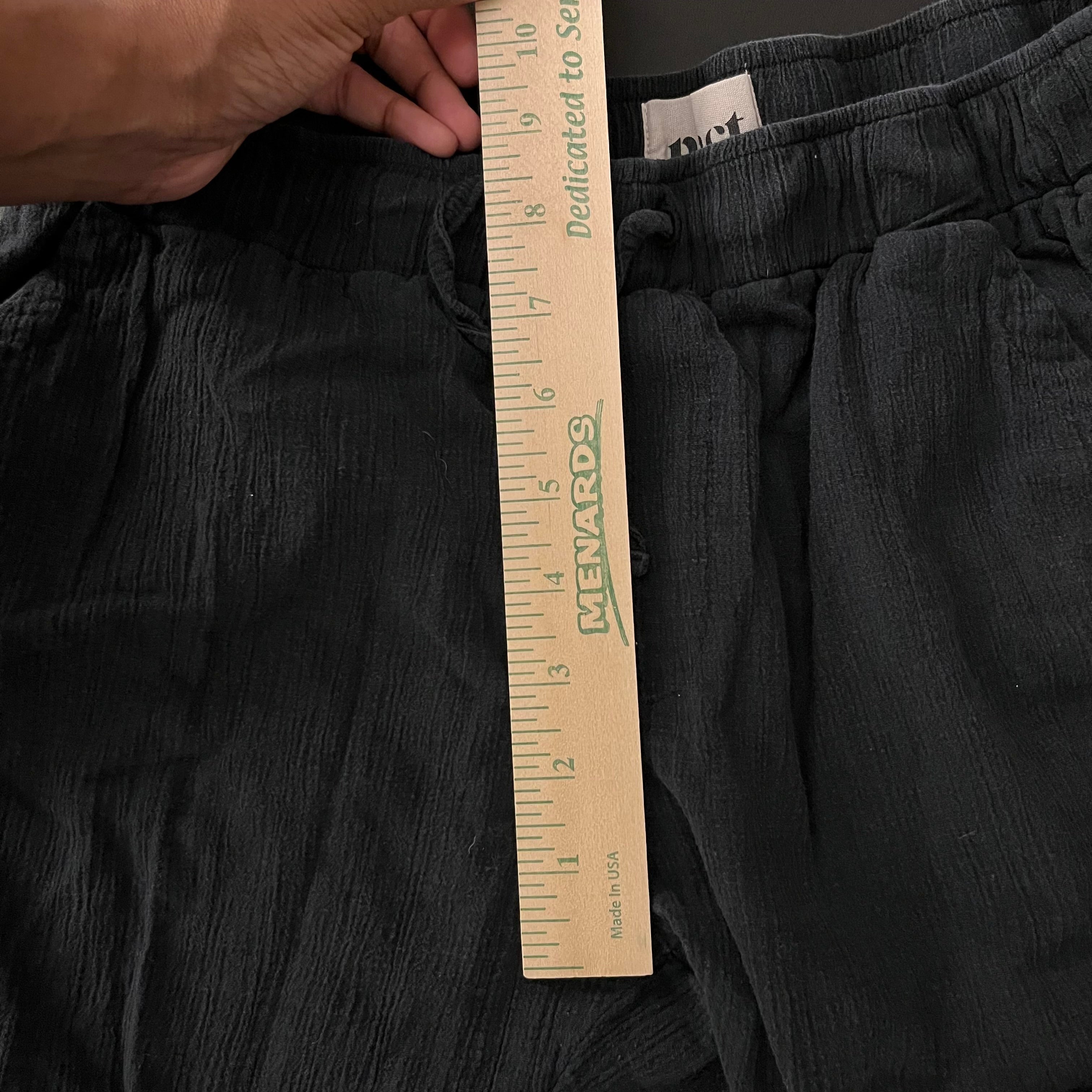 (M) PACT black organic cotton gauze tapered pants