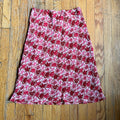(S) Y2k pink fairy floral hibiscus midi skirt