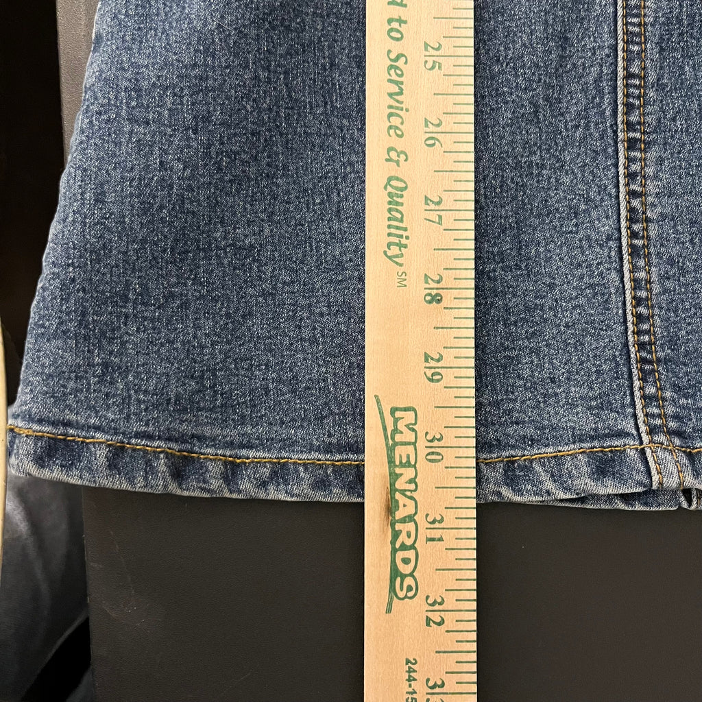 (XL) 90s denim maxi skirt with back slit