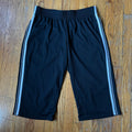 (L) Champion y2k black and white striped capri jogger pants