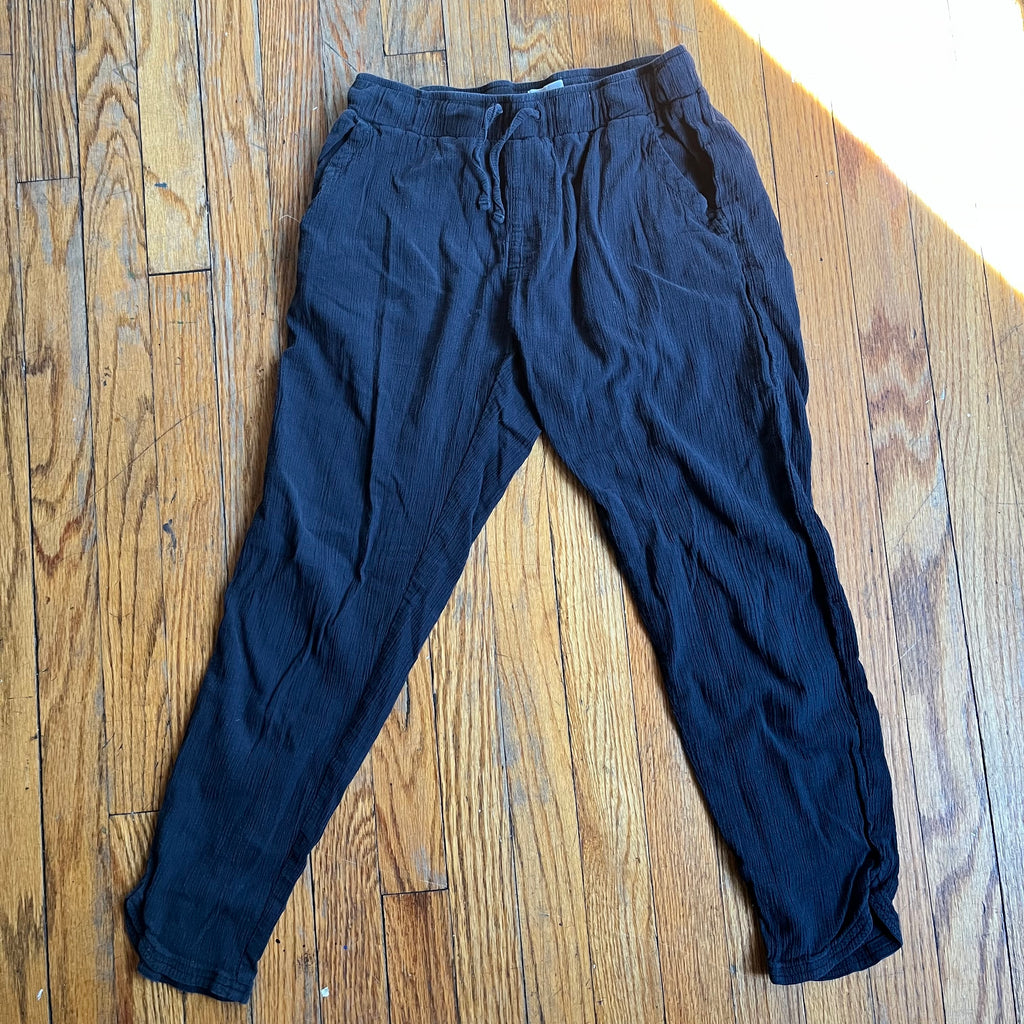 (M) PACT black organic cotton gauze tapered pants