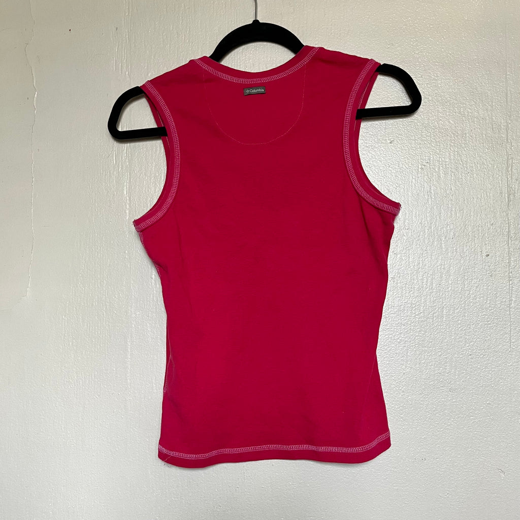 (Petite small) Columbia reddish pink contrast stitch tank top