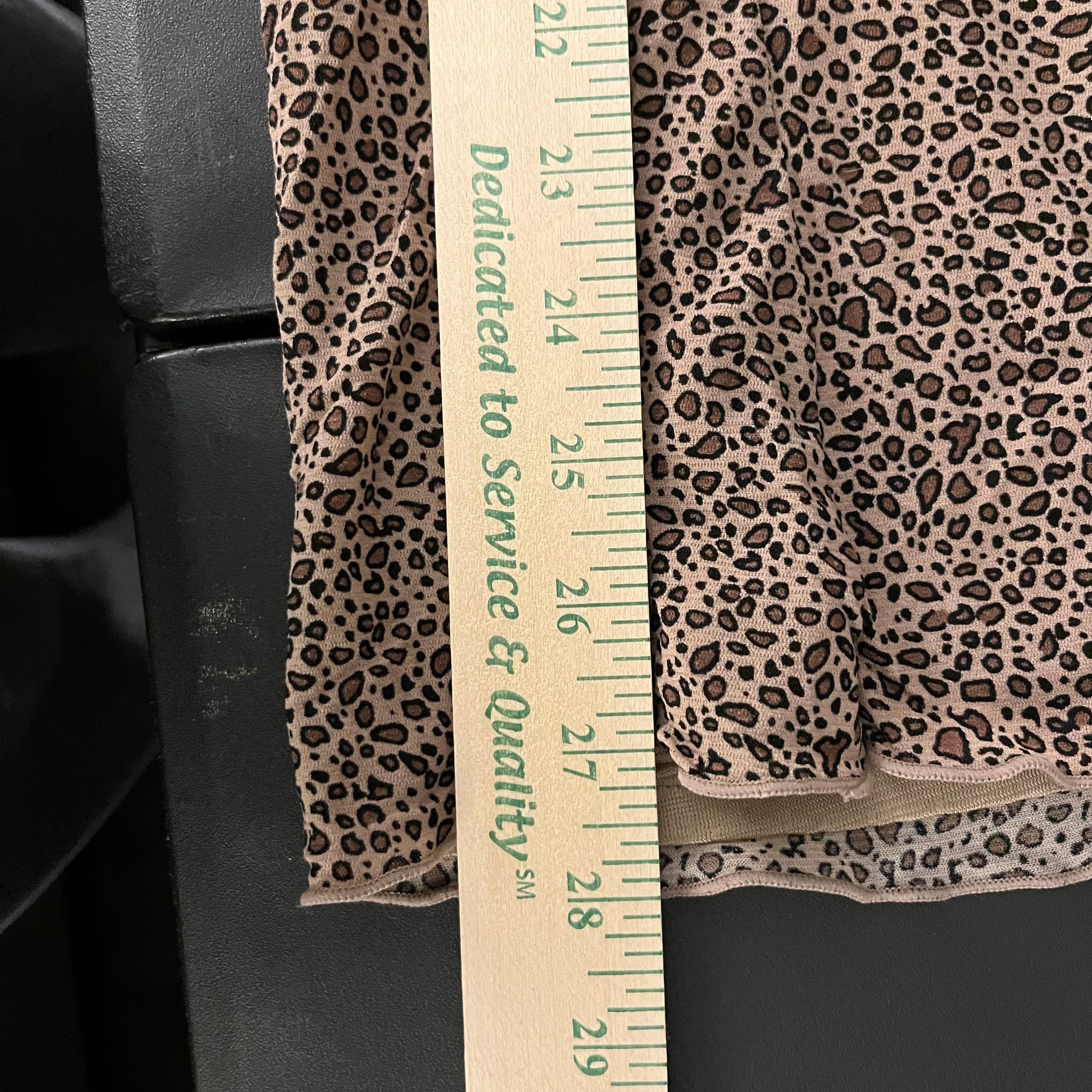 (M) Brown patchwork animal print mid skirt