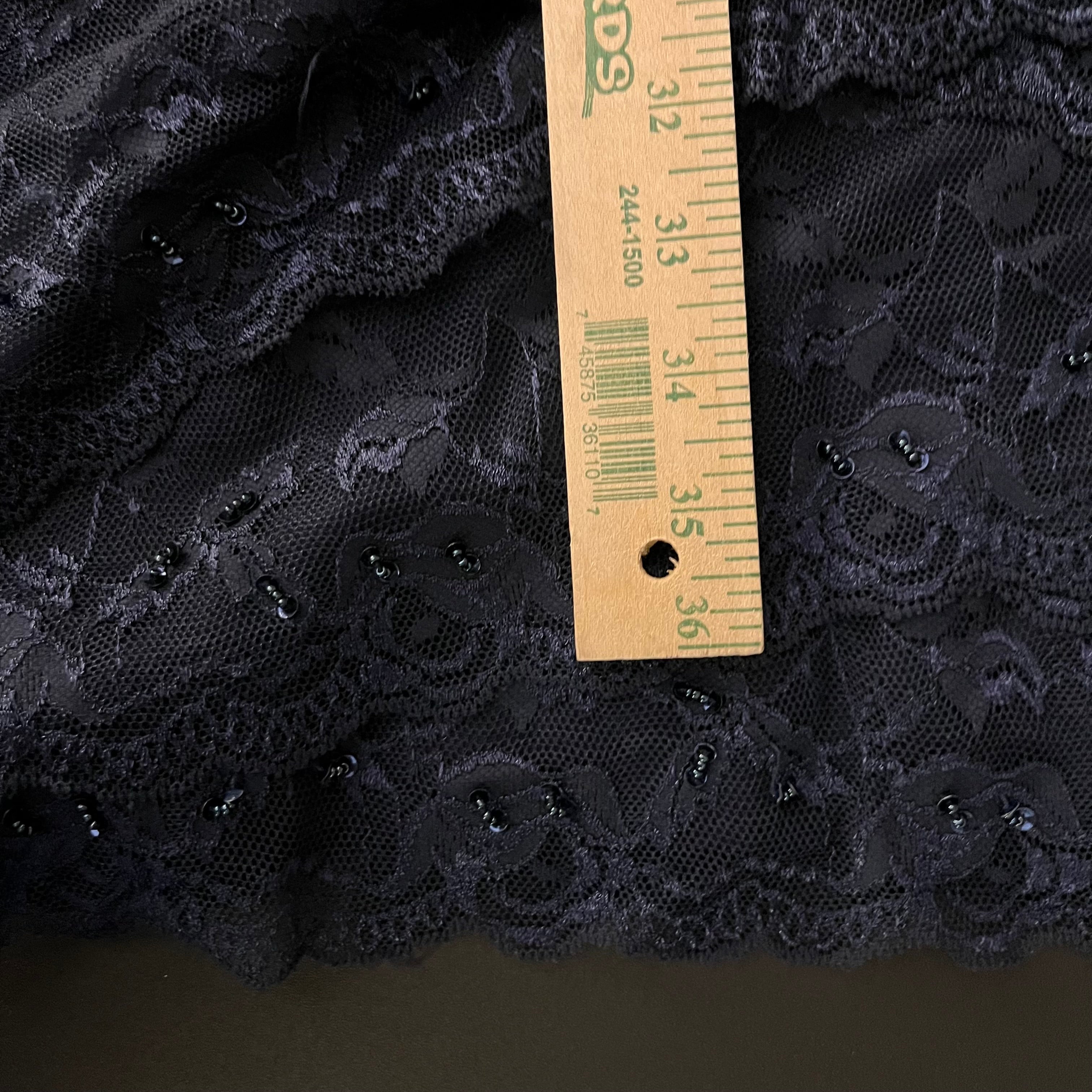 (L) Y2k navy blue beaded lace maxi dress