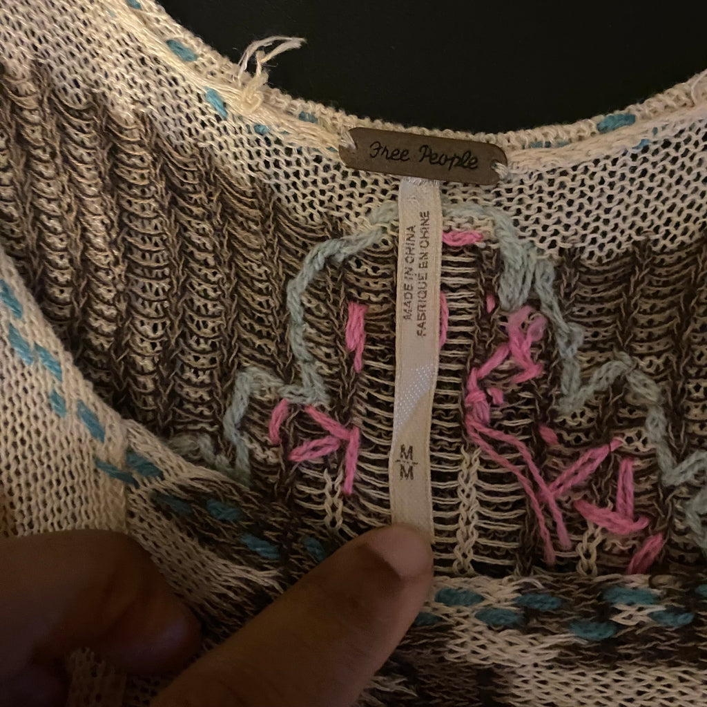 (M) Free People 37 miles aztec knic tank top