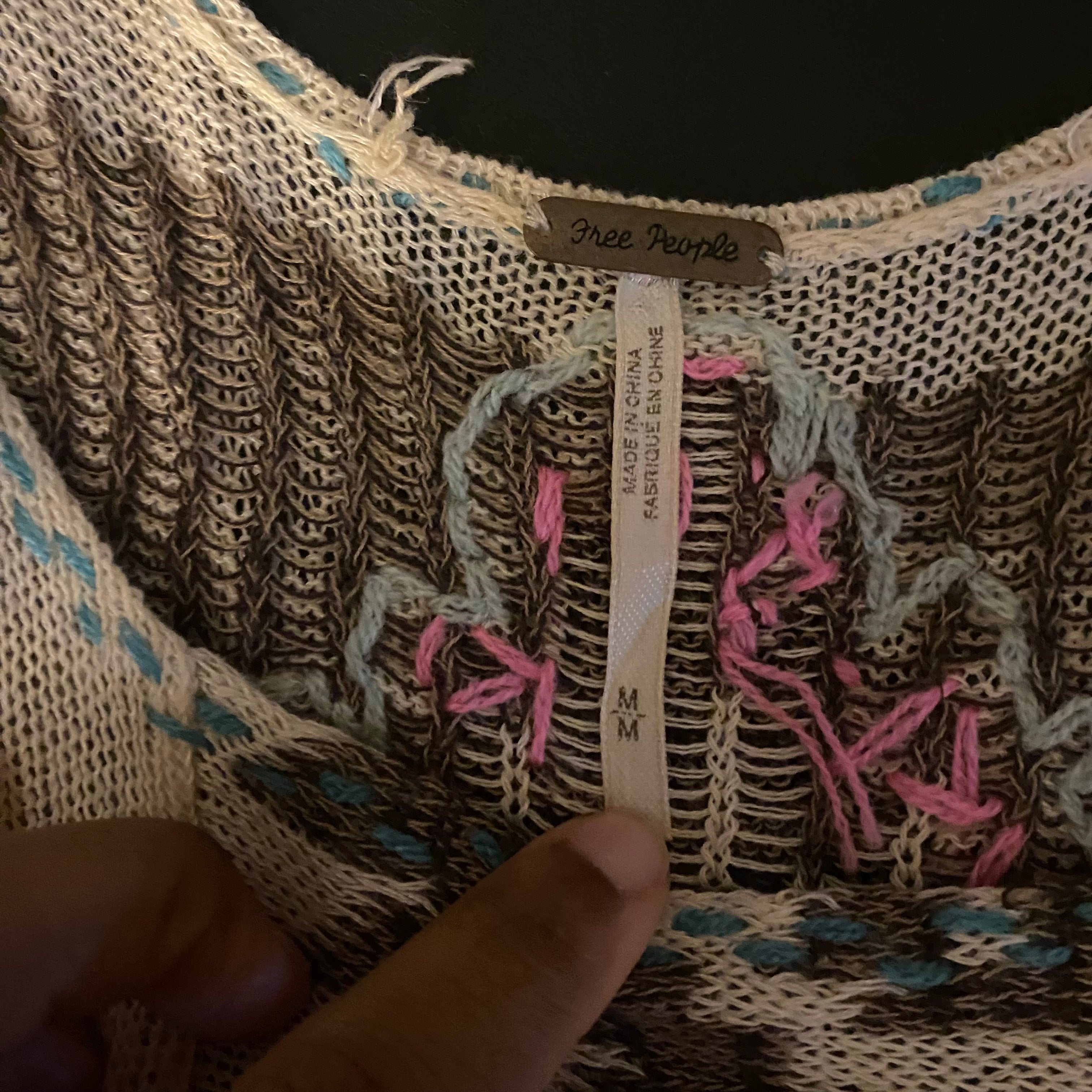 (M) Free People 37 miles aztec knic tank top