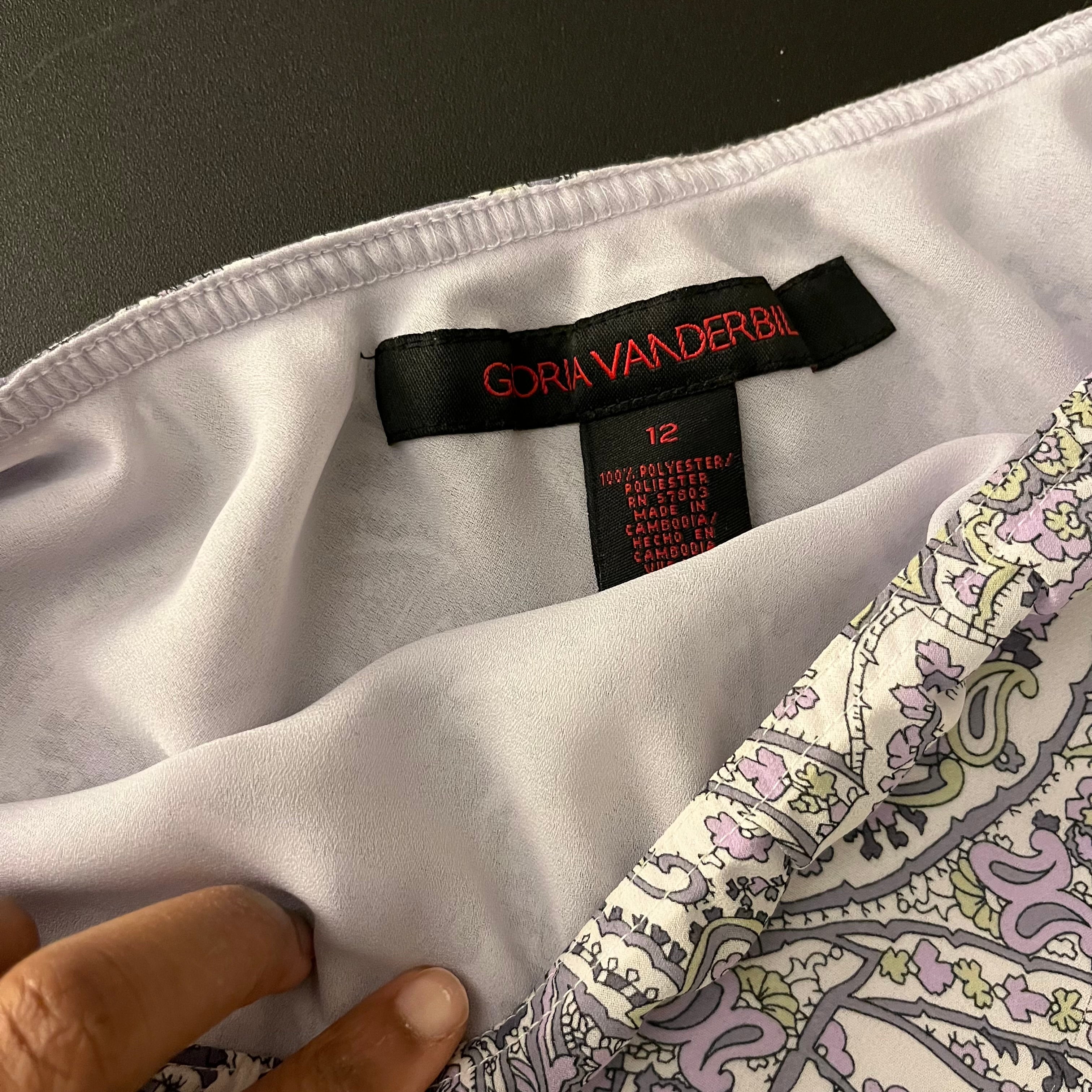 (12) Purple and white paisley print fairy midi skirt
