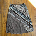 (M) Brown patchwork animal print mid skirt