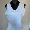(L) White lace trim babydoll tank top