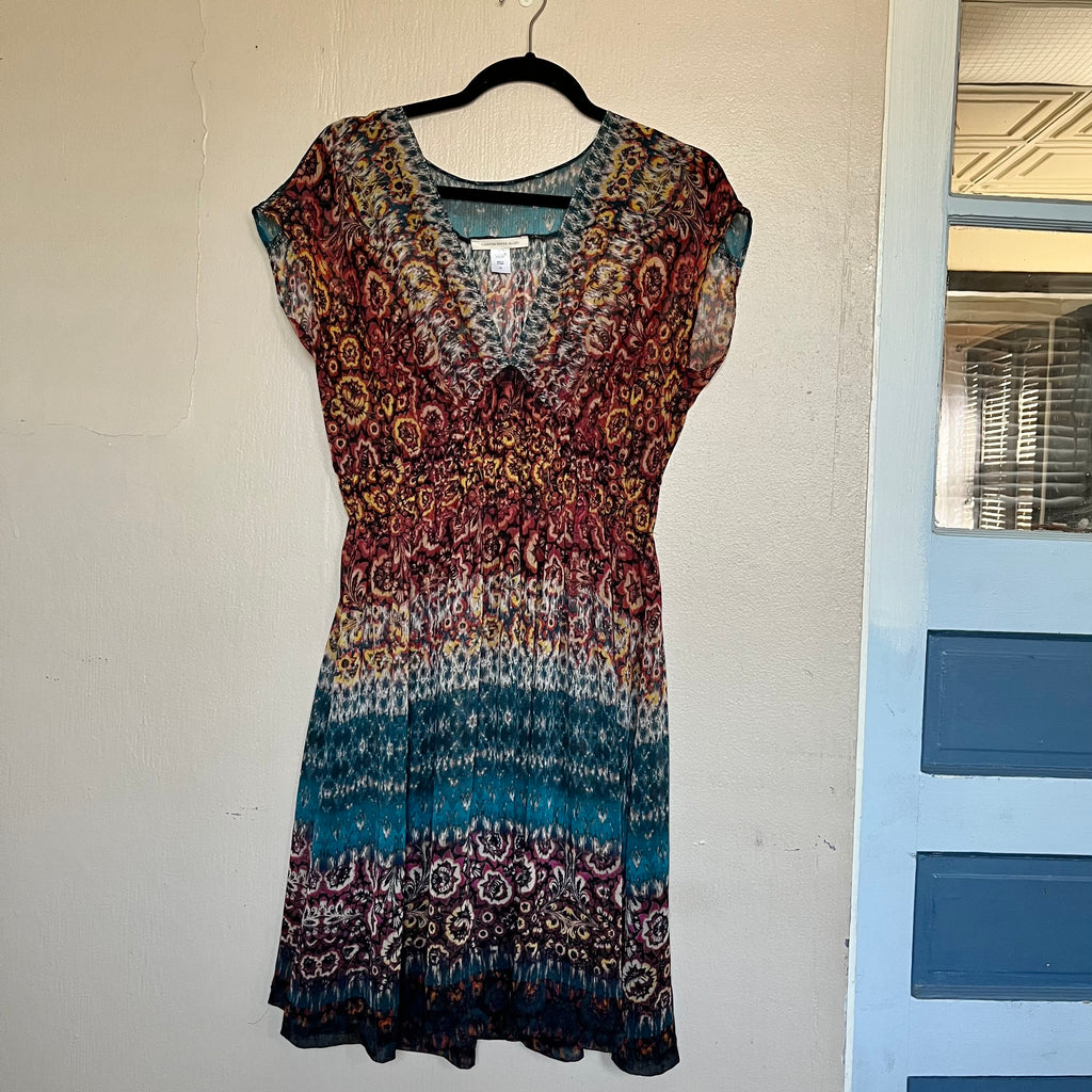 (14) Earthy boho patterned sheer coverup dress