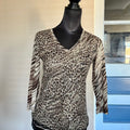 (S) Chico's y2k animal print mesh top